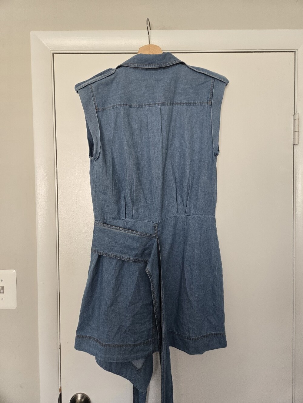 Derek Lam 10 Crosby Denim Tie Mini Dress Size 8 - Picture 3 of 6